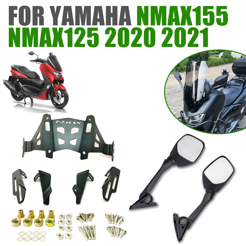 

For NMAX155 NMAX125 NMAX 155 N MAX 125 2020 2021 Motorcycle Rearview Mirror Bracket Forward Side Adjustable Windshield Holder