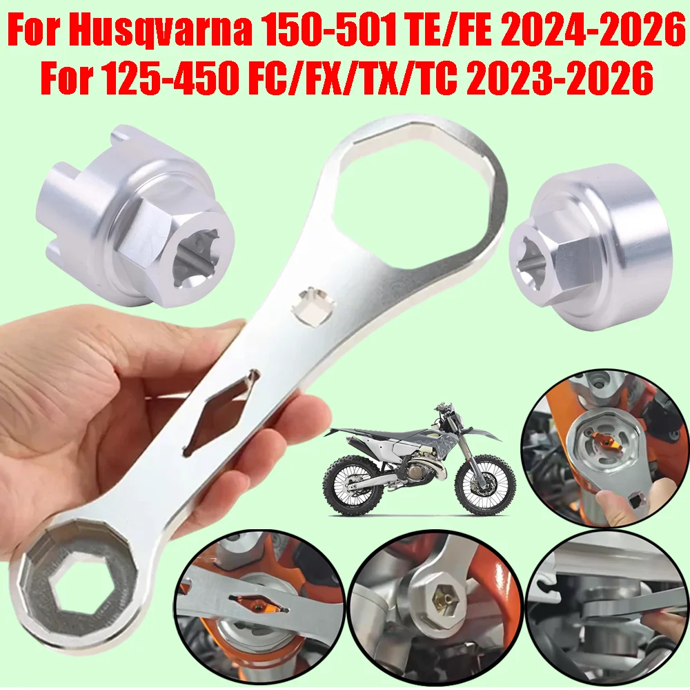 For Husqvarna TE FE FC FX TX TC 2023-2026 Motorcycle Accessories Fork Valve Cap Socket Wrench Shock Removal Tool Multifunctional