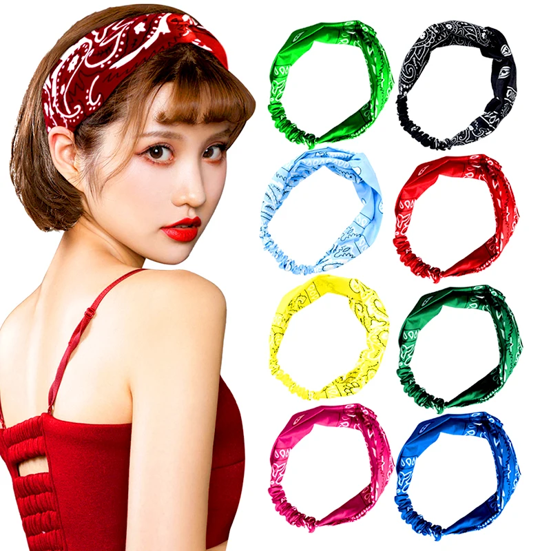 

1PC Colorful Cashew Flower Hairband Elastic Yoga Headband Fitness Running Cycling Headwrap Turban Makeup Hair Hoop Accessories