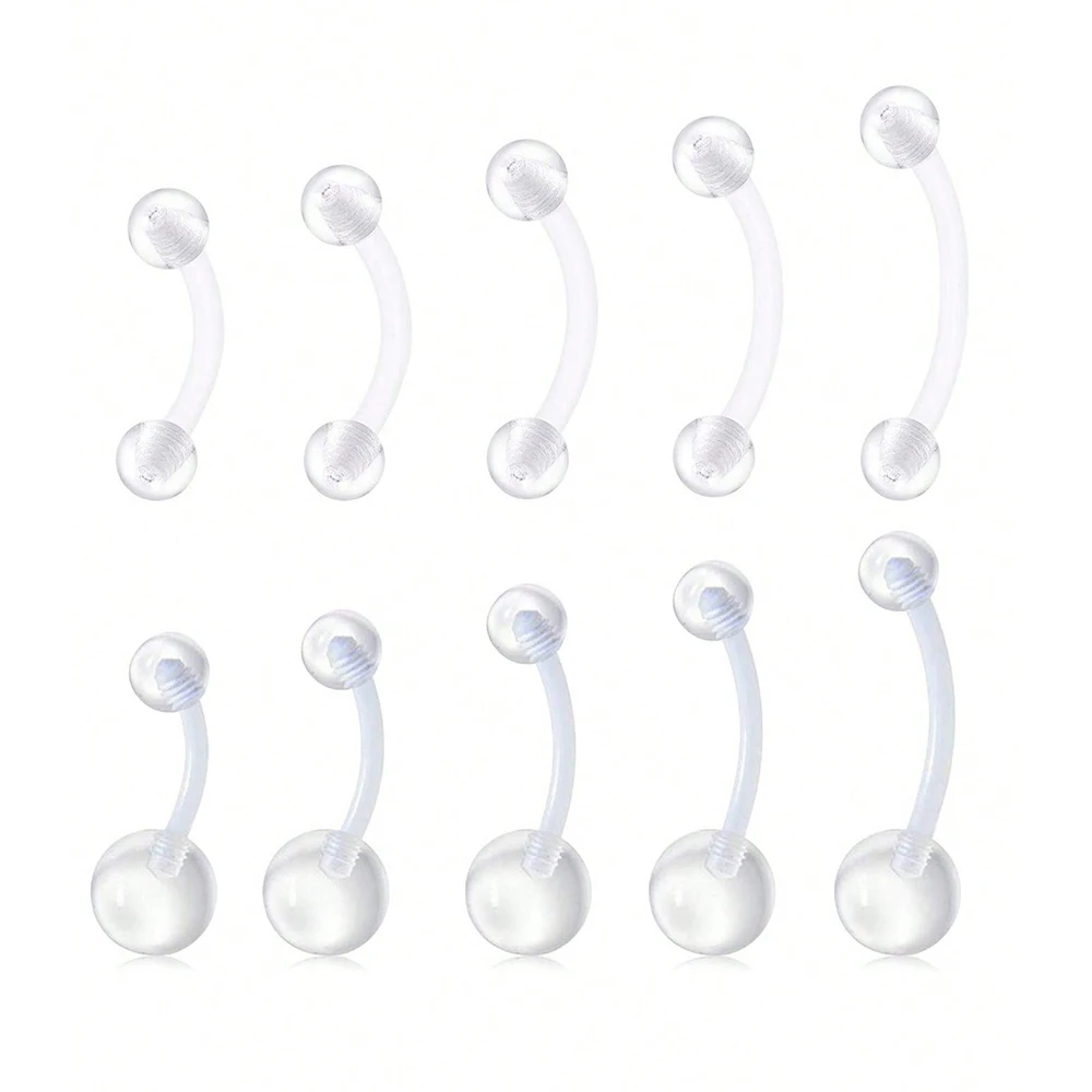 Clear Piercing Retainer, Hypoallergenic Bioflex Plastic