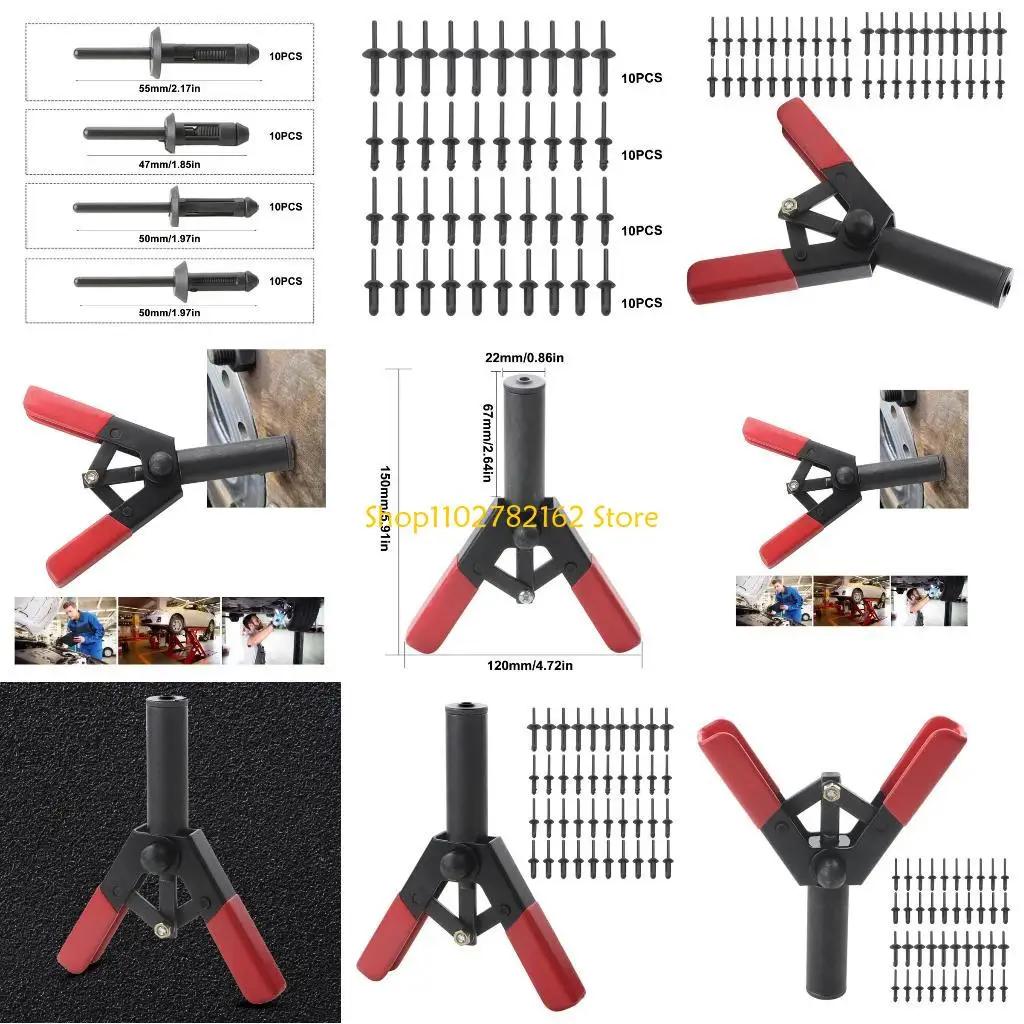 

547B Экономия времени 41 шт. Универсальный набор заклепочников 41 шт. Набор ручных заклепочников идеально подходит для и