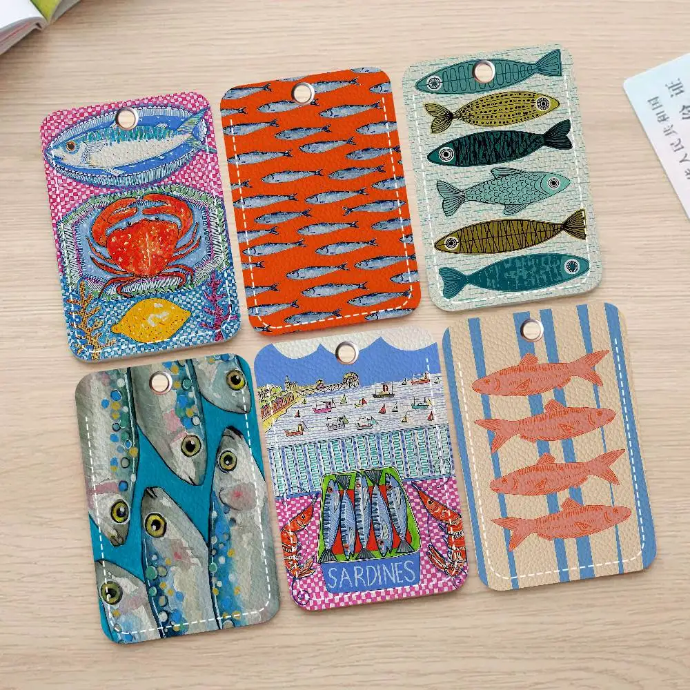 

Красочная сардина, лобстер, рыба, океан, доступ и еда, брелок для карт, кредитный ID, банковская карта, защитный чехол, брелок, подвеска, мода