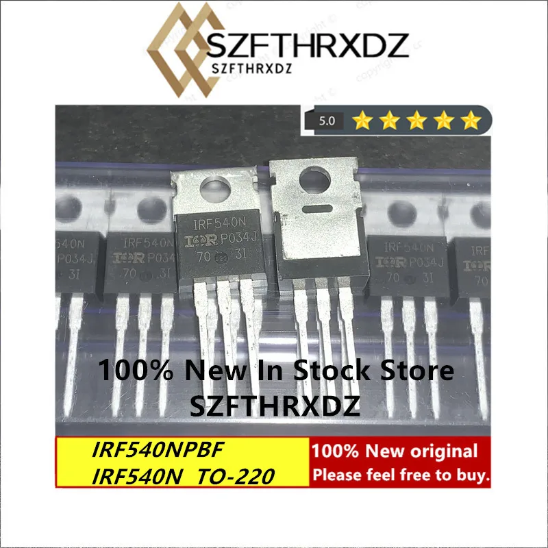 100% NEW ORIGINAL IRF540NPBF TO-220 IRF540N TO220 MOSFET MOSFT 100V 33A 44mOhm 47.3nC