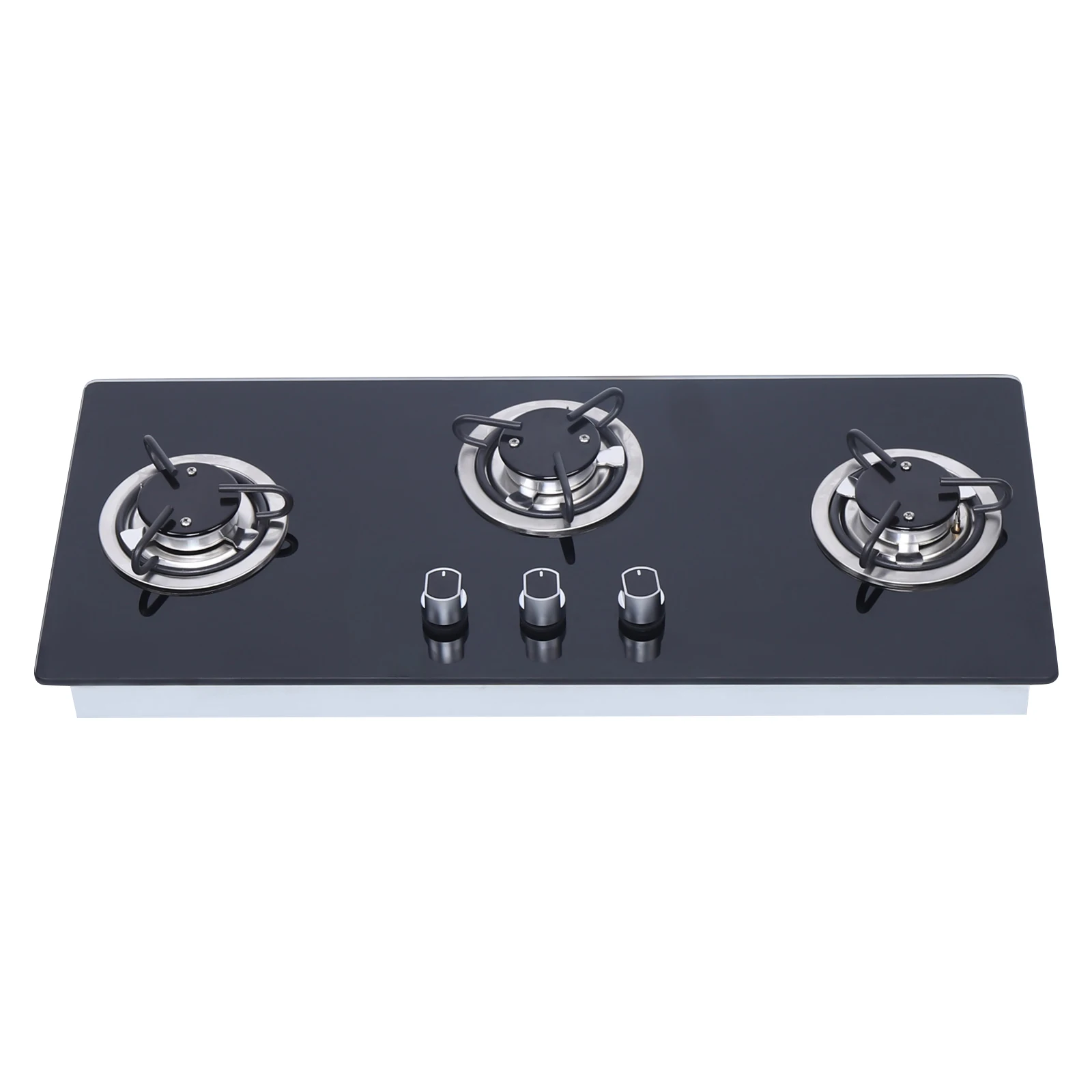 3 Burner Caravan Gas Stove Countertop Hob Cooker Knob-Control RV Stove for RV Outdoor Kitchen Boat Caravan Camper