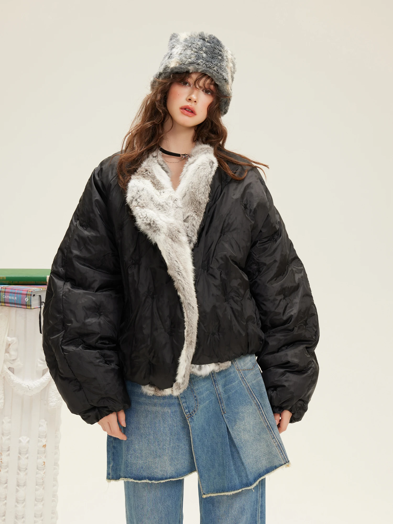 

Street Sle ort Puffer Jaet Женское зимнее пальто с большим воротником и имитацией меха Du down Теплый Thiened ort Sle