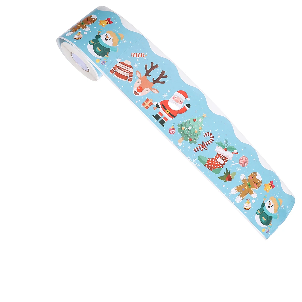 

2pcs 2 Rolls Border Sticker For Bulletin Board Blackboard Decorative Trim Diy Craft Classroom Display Replacement Paper Festival