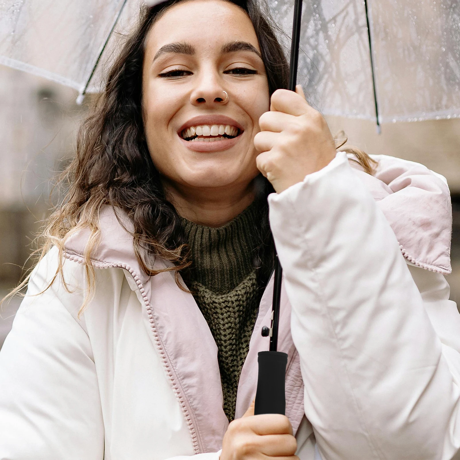 

Sturdy Hard Plastic Ergonomic Design For Folding Umbrellas Repair Durable Accessory Rain Handle Grip Replacement Small Handle