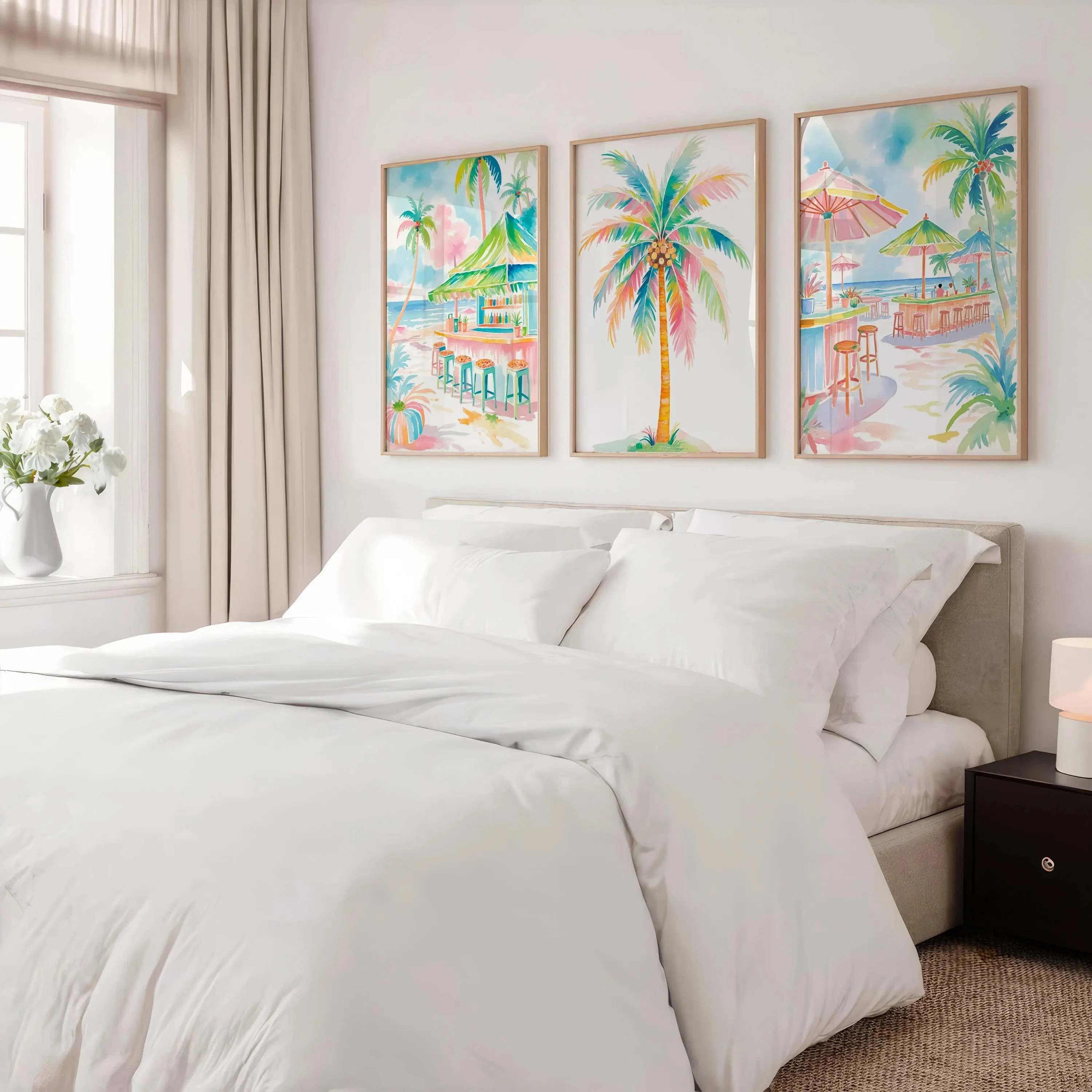 Boho Tropical Watercolor Wall - Home Bar Set ulasan dan harga