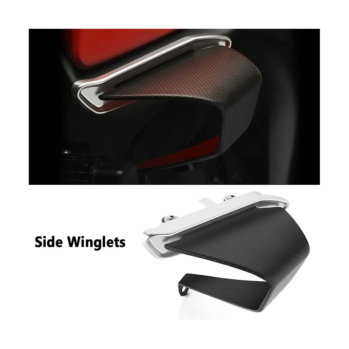 Motorcycle Spoiler Wing Aerodynamic Side Winglet for DUCATI Monster 937 SP Plus MONSTER 950 2021-2023(Black)