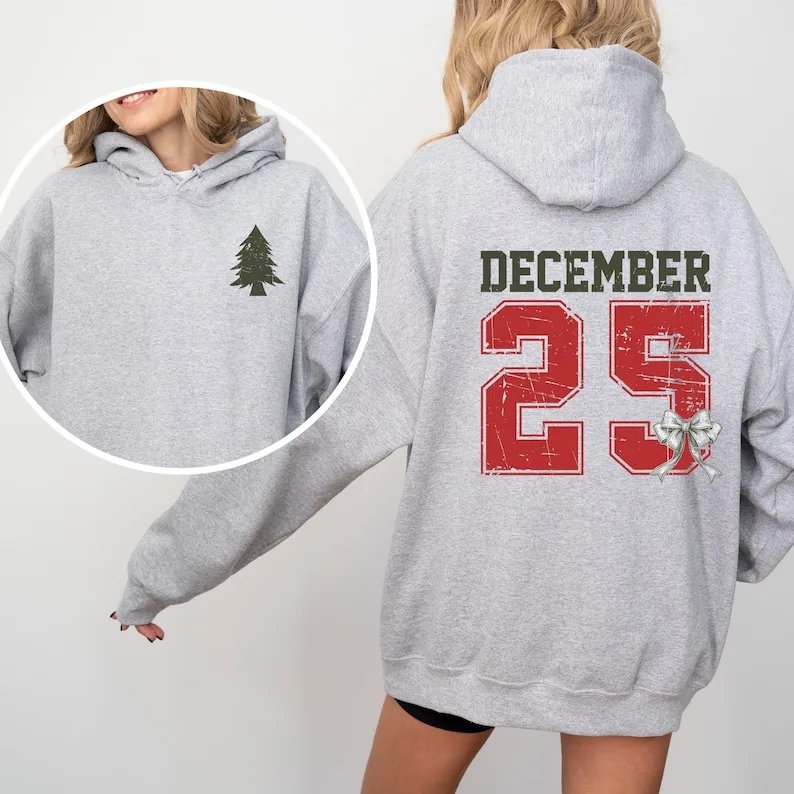 المتعثرة 25 ديسمبر هوديي عيد الميلاد 25 ديسمبر البلوز مضحك الأسرة حفلة عيد الميلاد هدية البلد عيد الميلاد هوديي المرأة