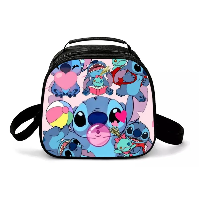 Disney Stitch Portable Lunch Bag Food Waterproof Thermal Box Office Cooler Lunchbox with Shoulder Strap Organizer Picnic Bag