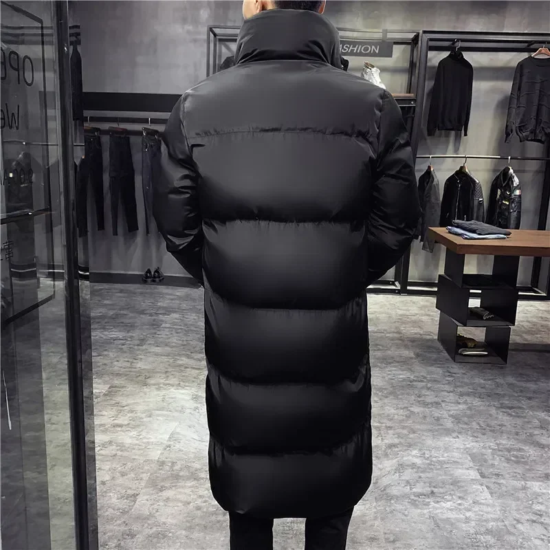 Men Parka Long Coat 2024 Winter New Hot Warm Thickening Solid Casual Down Jacket Fashion Stand Collar Puffer Jacket Men Clothing