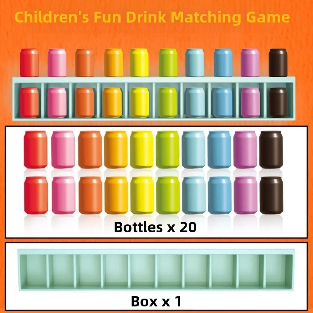 เกมจับคู่ขวดสร้างสรรค์ เกมการศึกษาเชิงโต้ตอบสำหรับเด็กเล็ก เกมจับคู่ความจำ การฝึกการจำแนกสีและการฝึกความจำ