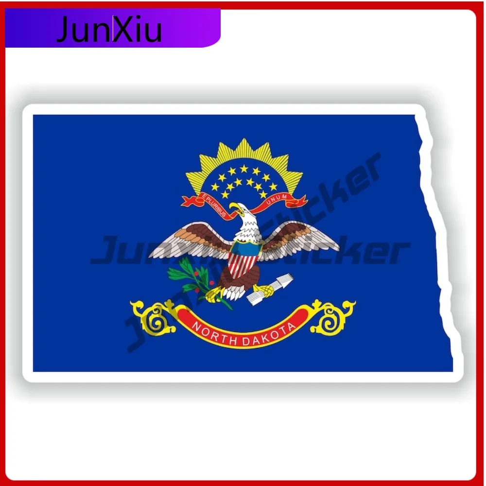 

North Dakota Usa National Flag And Emblem Map Shape Stickers V 125 Motorcycle Stickers Bumper Funny Decoration Figure Suv Side