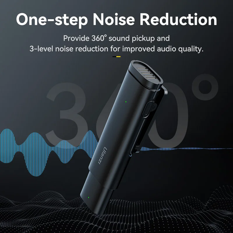 Ulanzi WM-10 Wireless Clip-on Microphone Smartphone Mic for iPhone Android Noise Reduction Microphone