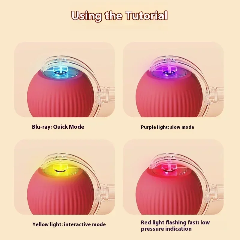 Automatic Roll Cat Interactive Ball Toy Auto Rolling Ball With Tail Rechargeable Smart Pet Electric Toy Dog Cat Teaser Training