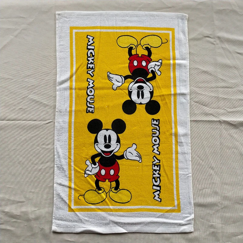 Disney Mickey Minnie Mouse Cotton Hand Towel Cute Cartoon Figures Face Pillow Milk Coffee Towels Kitchen Accessories Large Size