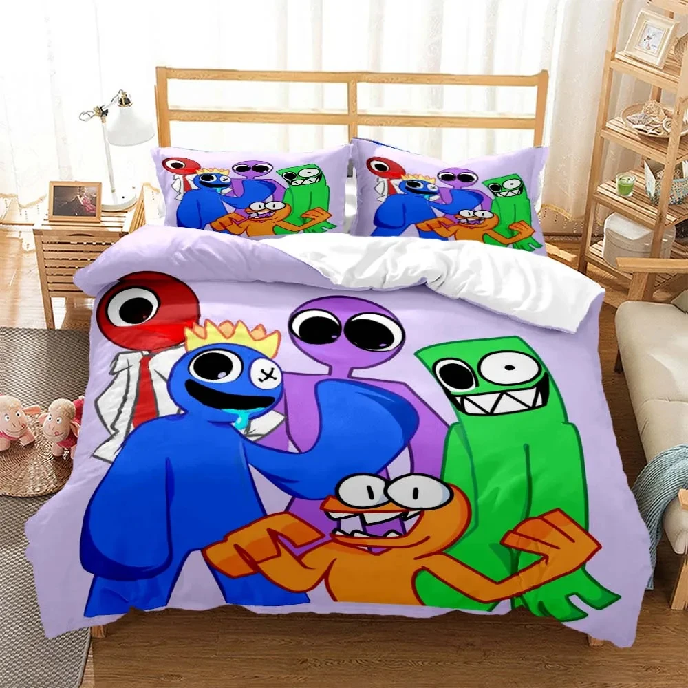 Spiel Regenbogen Freunde 3D Cartoon Printed Bedding For Boys Customized King Size Bedding Set Queen Bedding Set
