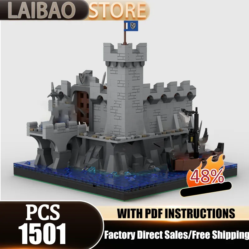 

Medieval Castle Model Moc Building Bricks Coastal Castle Model Technology Modular Blocks Gifts Christmas Toys DIY Sets Assembly