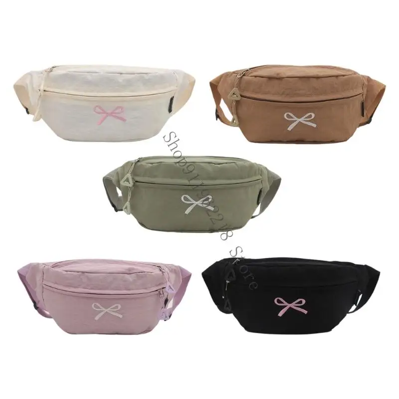 

Fashionable Chest Bag With Decorative Bows Detailing Multi Functional Storage Compartments Comfortable Wear For Women 066F