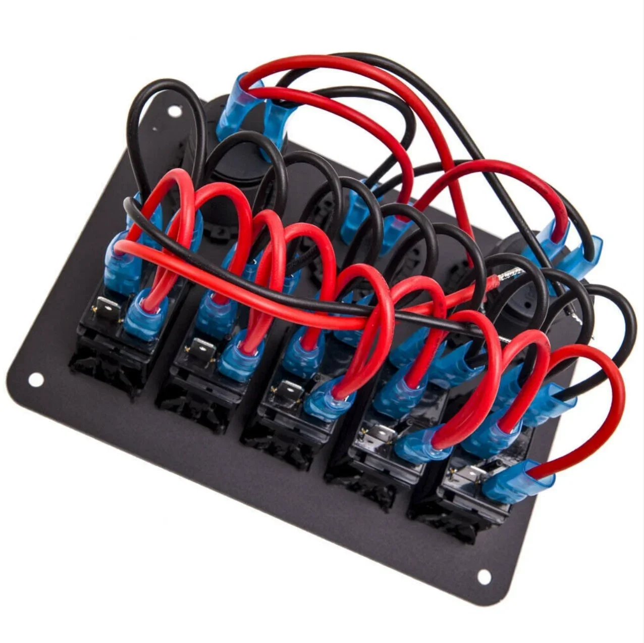 

Hot sale TYTXRV High Quality 5 Gang Control Switch Panel 12V-24V ABS Waterproof RV Caravan Marine Blue LED Rocker Switch factory