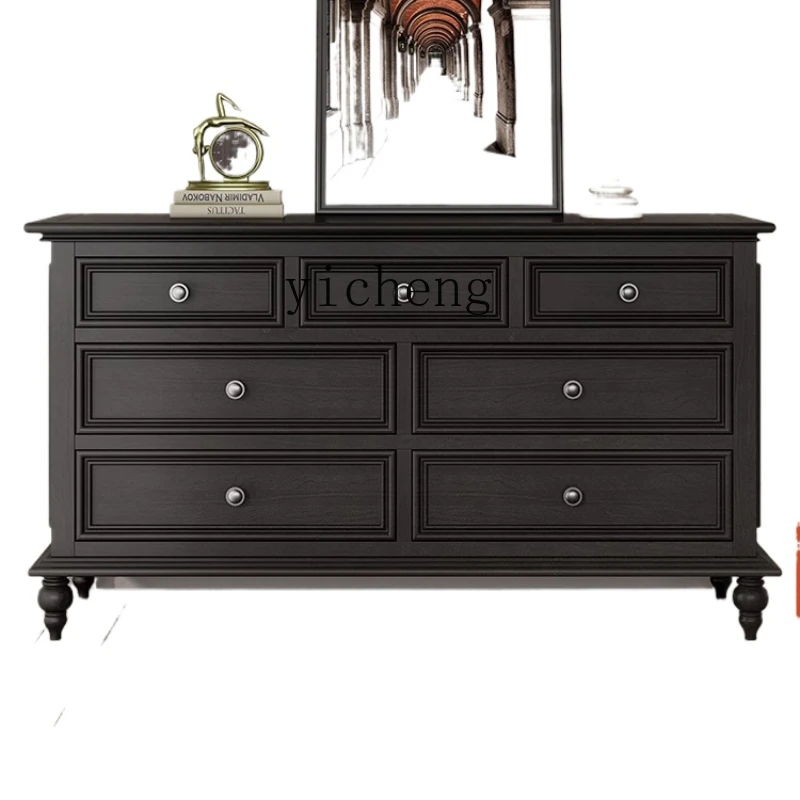 

ZK Retro Solid Wood Chest of Drawers Modern Minimalist Drawer Storage Cabinet