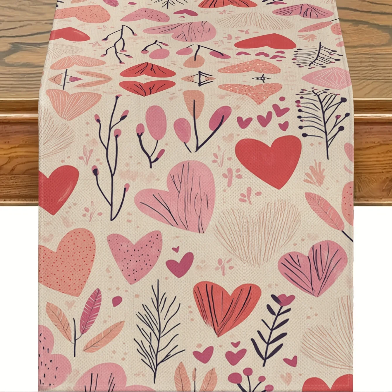 1 Piece of Valentine's Day Handmade Table Runner, Suitable for Dinner Parties, Holiday Parties, Family Gatherings, Children's Activities, Themed Cafes, Home Decoration, Christmas Markets, Cozy Tea Parties