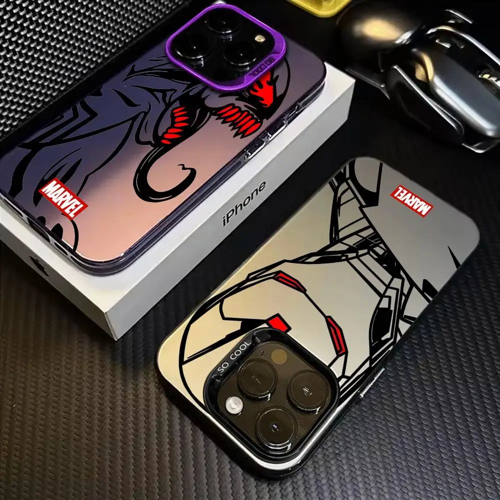 

New Design Fashion Hero MARVEL Phone Case IMD Colorful Silver Suitable soft case for iPhone17 16 15 14 13 12 11 Pro Max