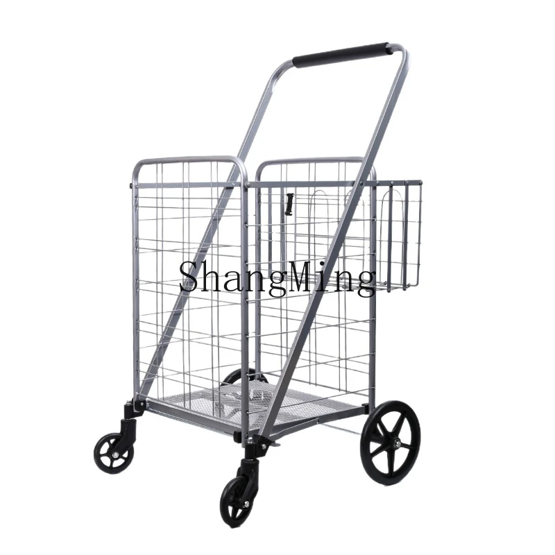FG  trolley pick up express portable folding shopping cart stall household trolley trolley hand pull trailer