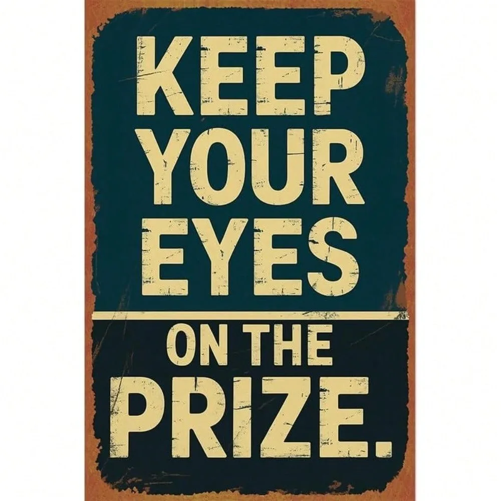 

Art Deco "Eye On The Prize" Metal Sign, Vintage Ramadan 2026 & Valentines Decor, 8x12 Inch Retro Wall Art for Home Bar Cafe