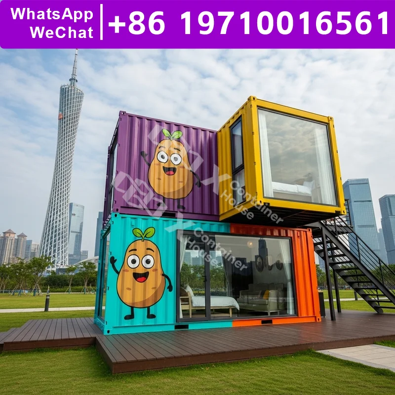 

Контейнерный дом с изменяющимся цветом, две спальни, доступный по цене, креативный, настраиваемый под заказ