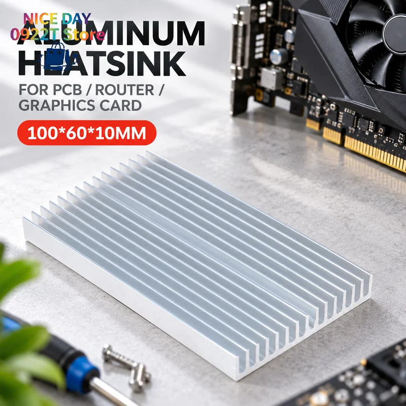 100*60*10mm/100*25*10mm/60*60*10mm Aluminum Heatsink Cooler Chip Radiator For IC LED Power Transistor@#X