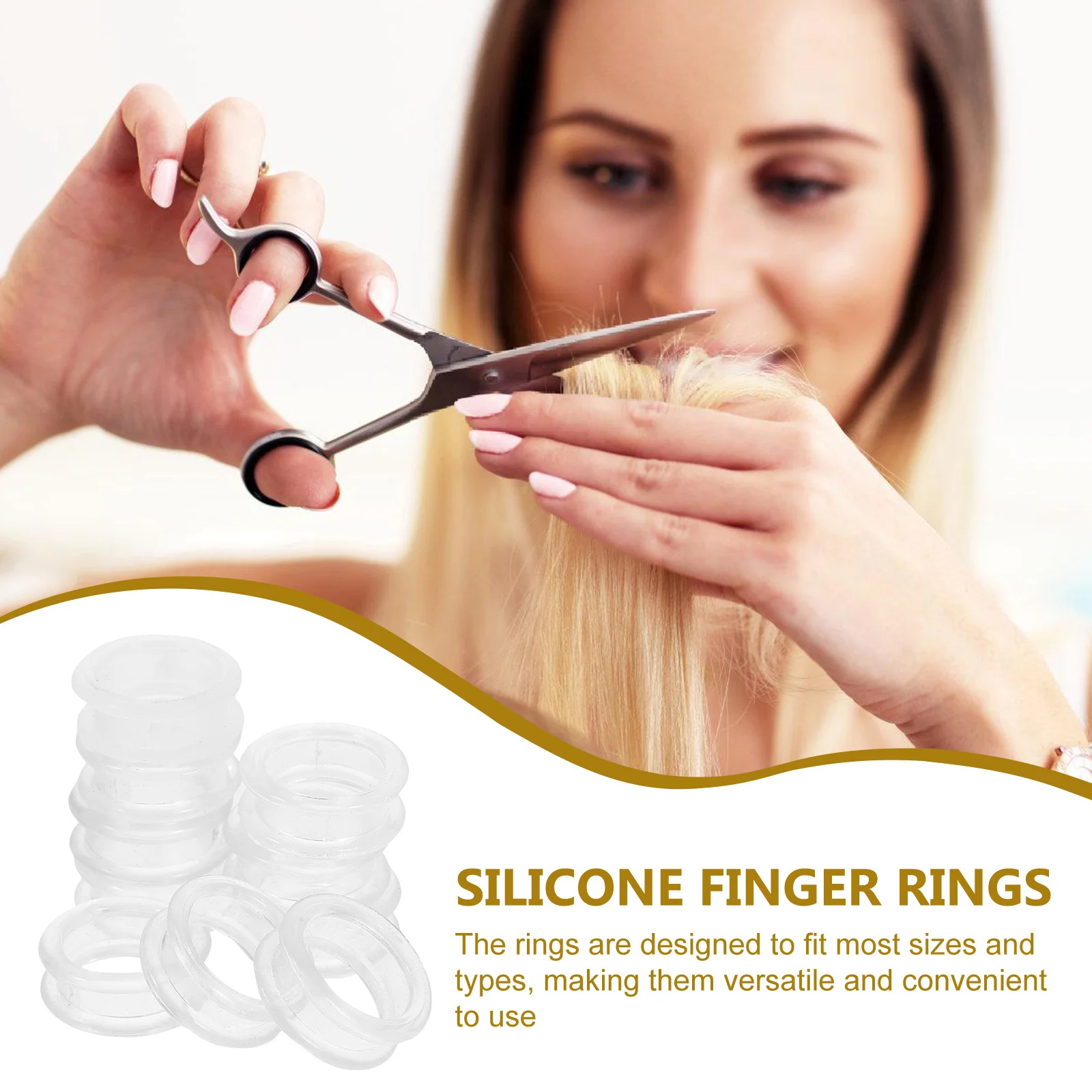 

10Pcs Silicone Finger Rings Scissor Inserts Soft Comfortable Rings for Hair Styling Grooming Scissors Finger Protector Non-Slip
