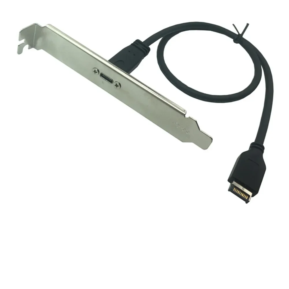 USB 3.1 Front Panel Header to USB-C Type-C Female Extension Cable 50cm with Panel Mount Screw