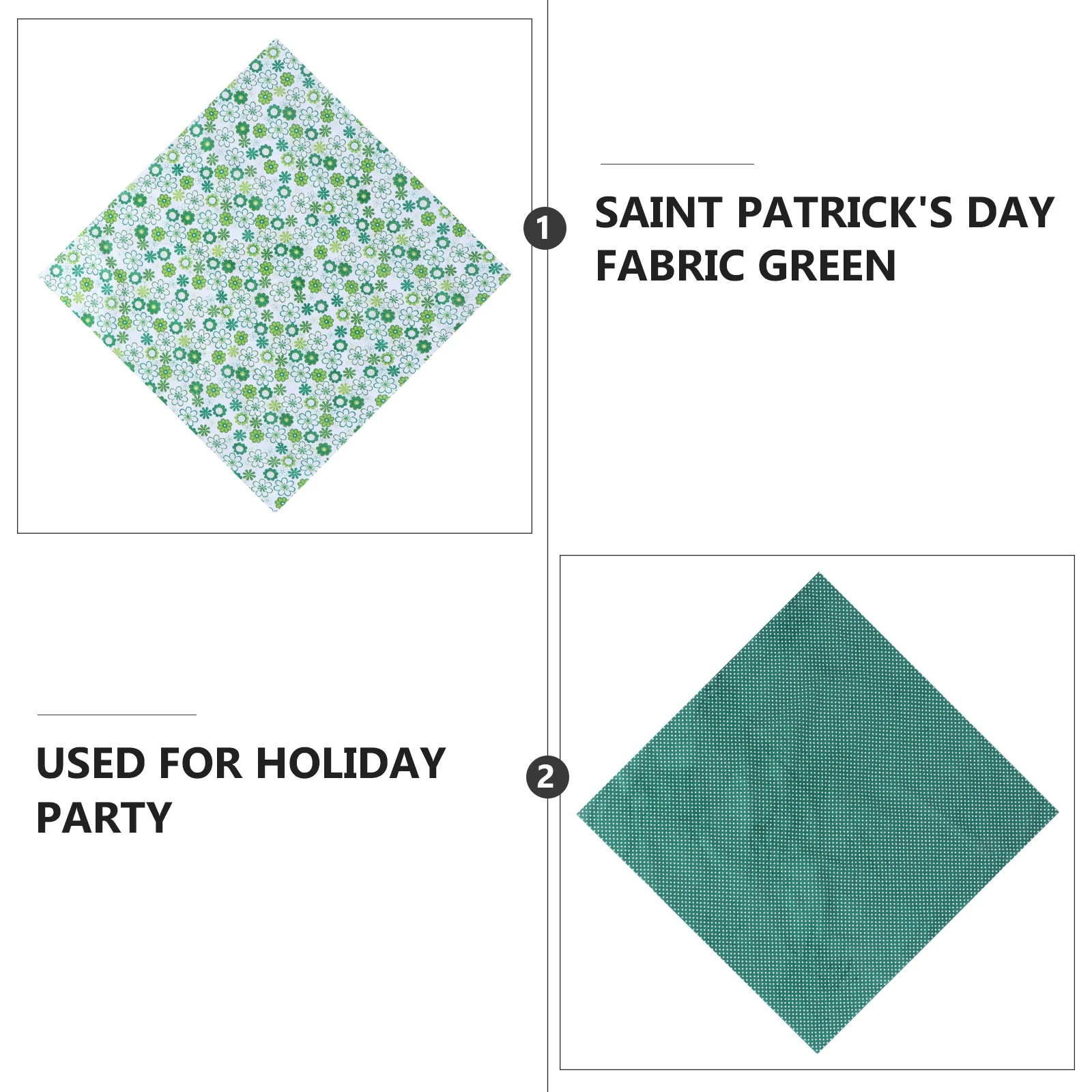 

7 Pcs Green Fabric Holiday Patchwork Printcloth Festive Atmosphere Patrick's Decor Cotton Handmade