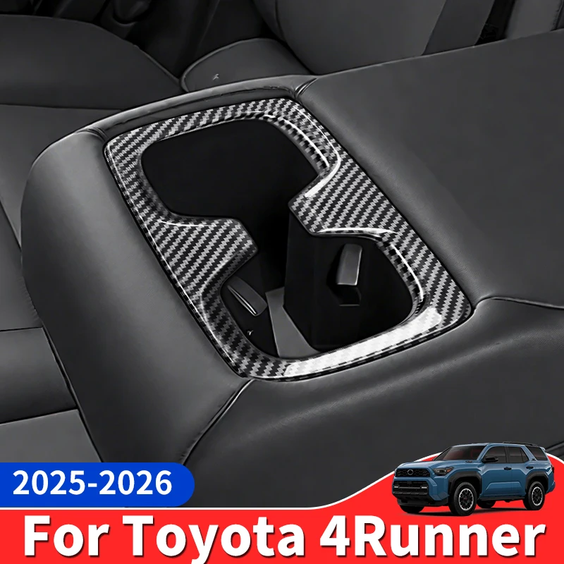 For 2024-2026 Toyota 4Runner Rear Armrest Water Cup Panel Decoration Frame Car Interior Upgraded Accessories