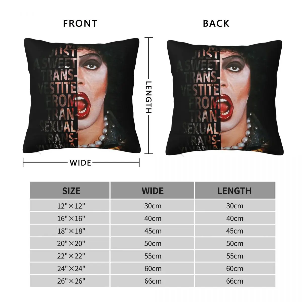 Rocky Horror Frank-N-Furter Square Pillowcase Polyester Linen Velvet Creative Zip Decorative Pillow Case Car Cushion Cover