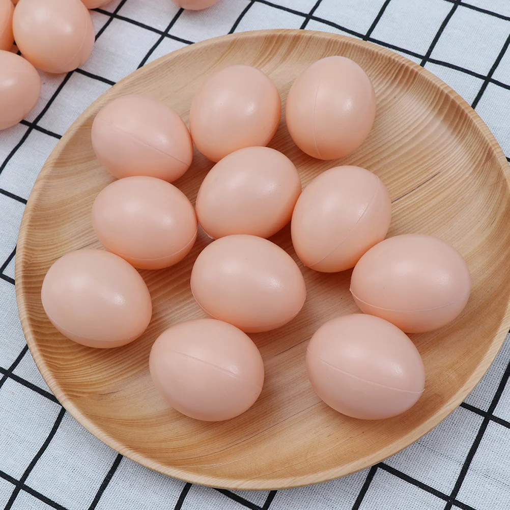 

24 шт., пластиковые искусственные куриные яйца, идеально подходящие для детей, практика рисования своими руками, имитация яиц, игры 6x4,5 см