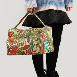 Yarn Storage Bag Sewing Crochet Kit Organizer 3 Holes Portable Oxford Knitting Bag For Unfinished Project DIY Tool Accessories