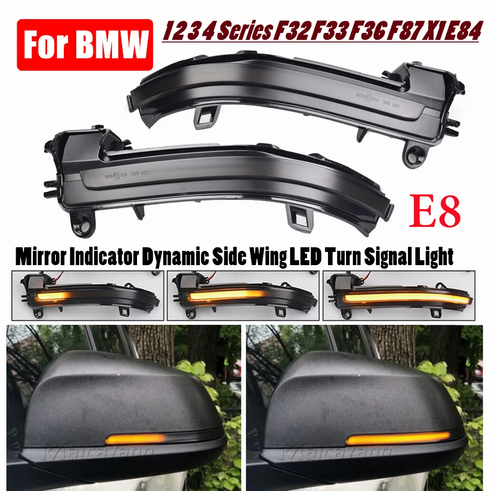 

For BMW 1 2 3 4 Series F20 F21 F22 F23 F30 F31 F32 F33 F34 X1 E84 i3 LED Blinker Dynamic Turn Signal Side Mirror Repeater Light