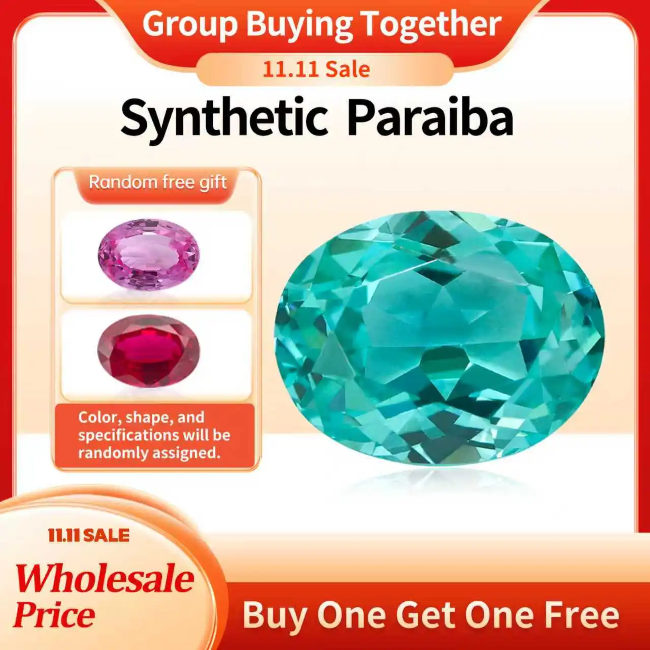 

YinZheng Oval Shape Paraiba Flame Melted Cultivate Paraiba Can Be Provide GRC Or AGL Certifacate Loose Synthetic Paraiba Stone