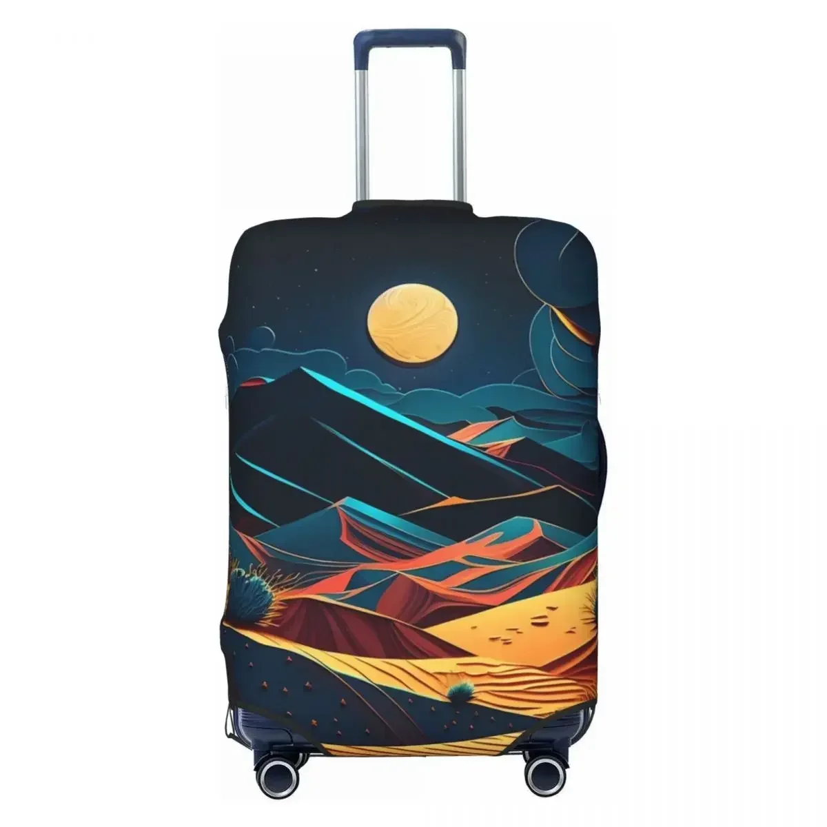 Desert At Night Suitcase Cover Holiday Landscape Strectch Luggage Case Cruise Trip Protection