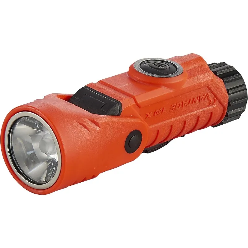 

Streamlight 88911/88913 Vantage 180 X USB Helmet Mounted and Right Angle Firefighter Flashlight with Helmet Bracket,Orange/Black