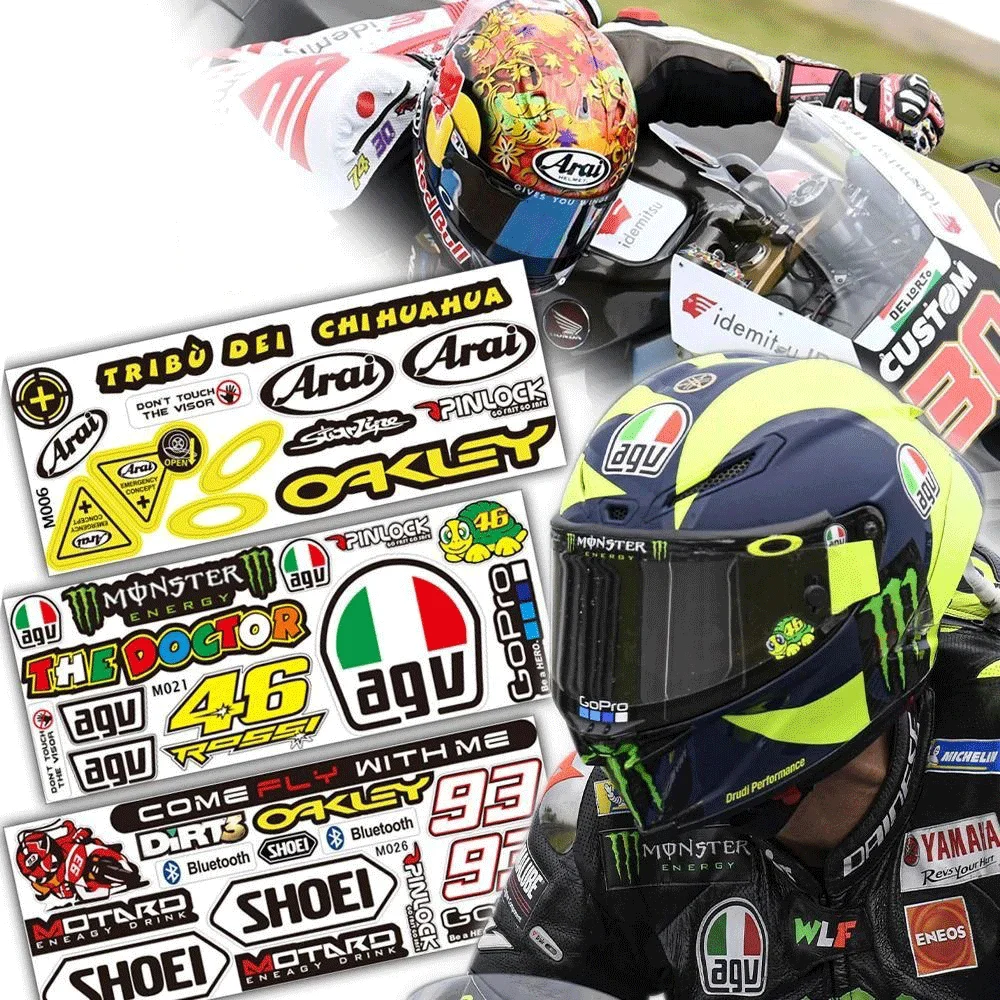 

Motorcycle Helmet Modification Lens Decoration Sponsor Decals Scooter Motocross Reflective Sticker