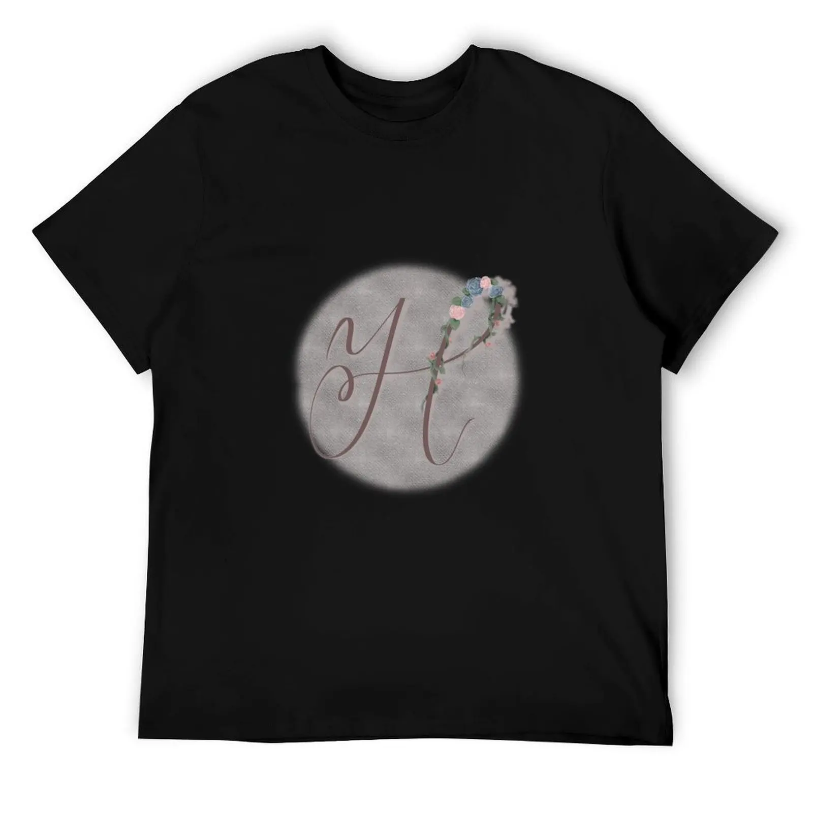 

Floral calligraphy H T-Shirt t shirts for man cotton soft man t shirt graphic T-Shirt