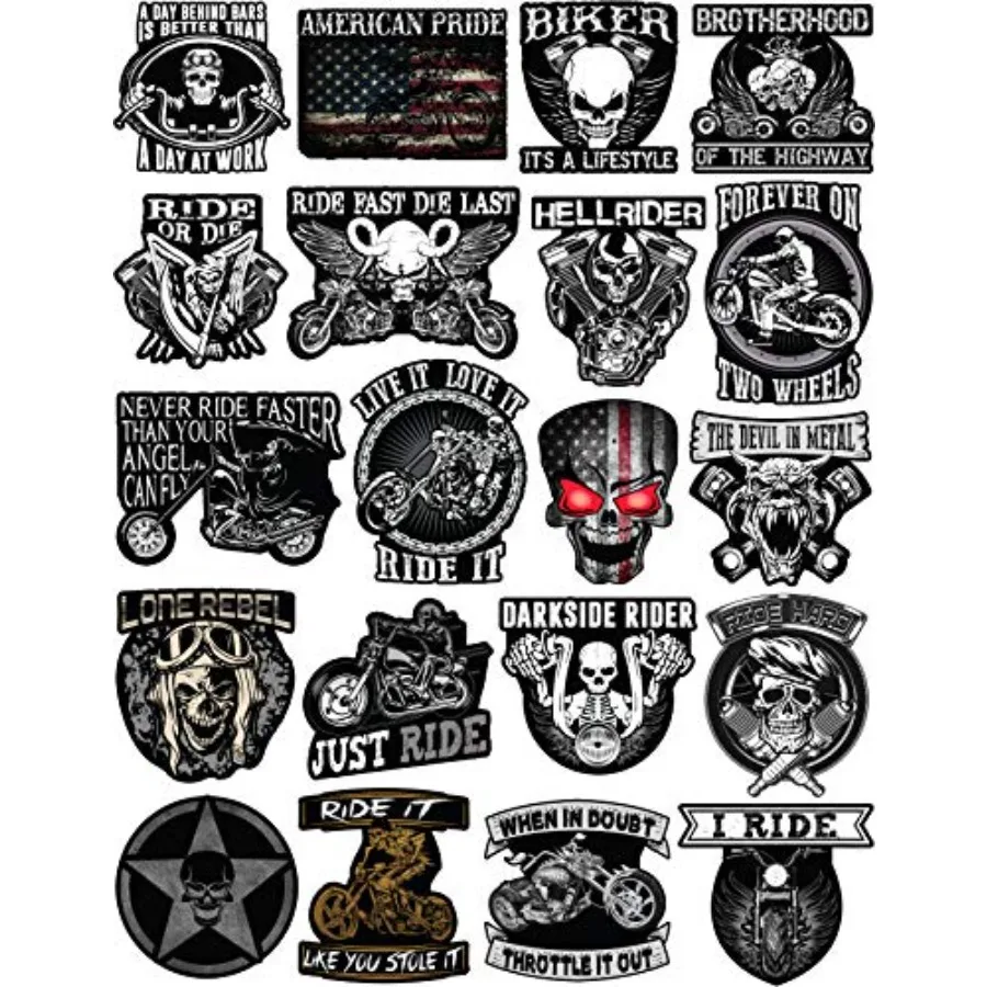 

Motorcycle Helmet Stickers 100 Vinyl Bold Badass Decals for Adults Featuring Skulls and American Flag Designs Perfect for Custo