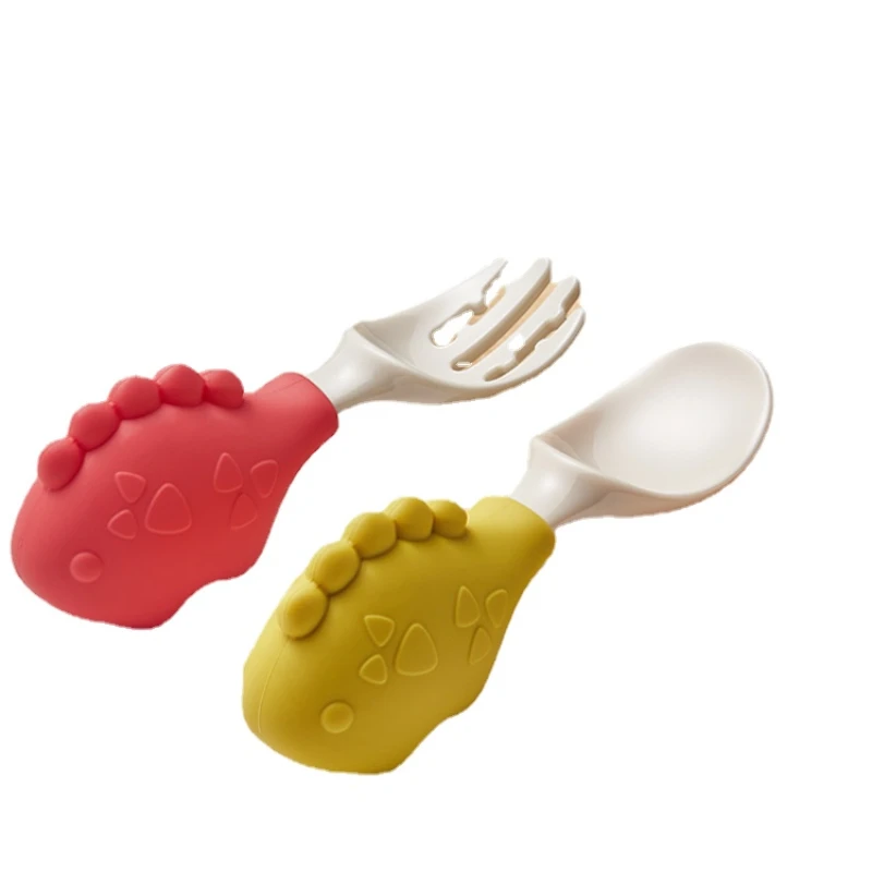 HXL Food Supplement Spoon Baby Eating Fork Learning Food Training Spork Tableware Set