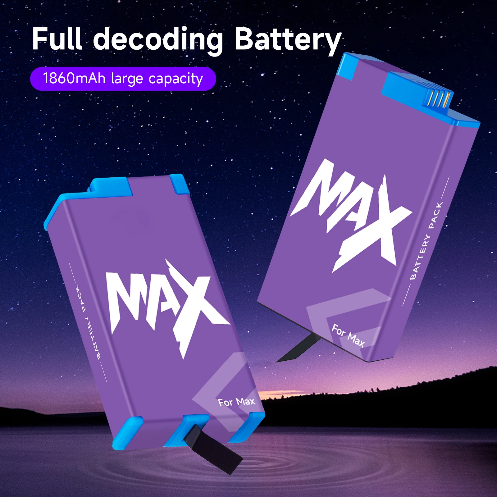 1860mAh Battery For GoPro Max Rechargeable Battery For GoPro Max 360 panoramic motion camera battery Gopro Accessories