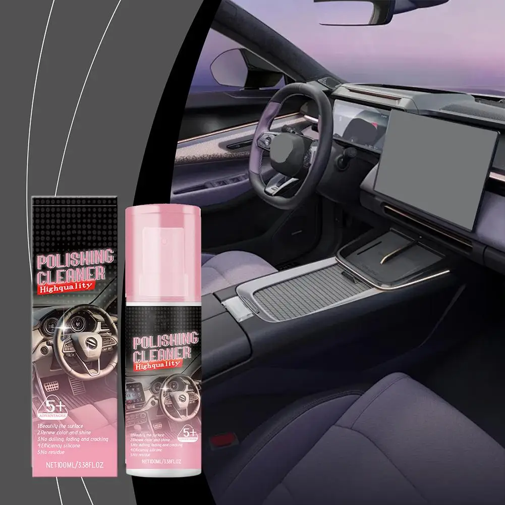 1pc 100ml Automotive Interior Polishing Agent Detailer Agent Maintenance Decontamination Remove Cleaner And Renewal Stains Y5L1