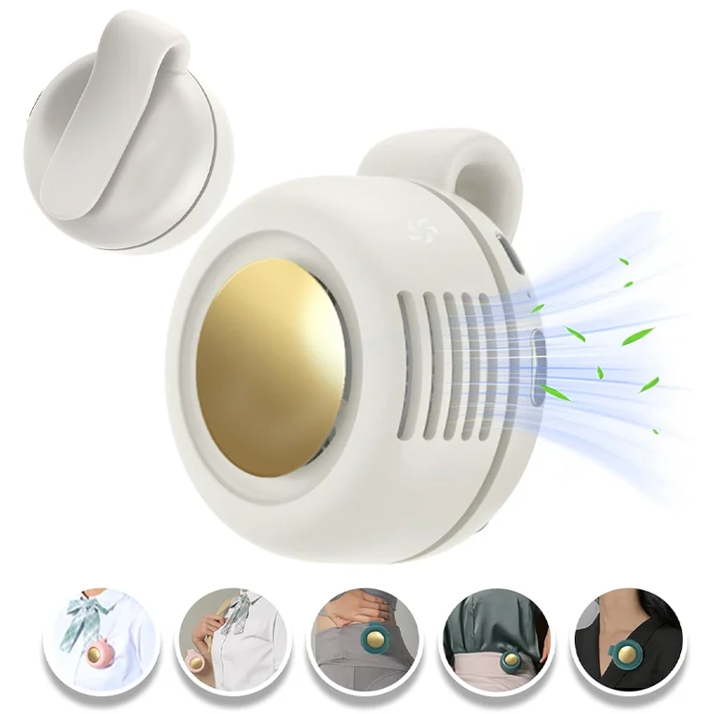 

Portable Clip On Leafless Mini Fan USB Rechargeable 3 Speed Adjustable 360 Rotation Long Lasting Battery Lightweight Cooling Fan